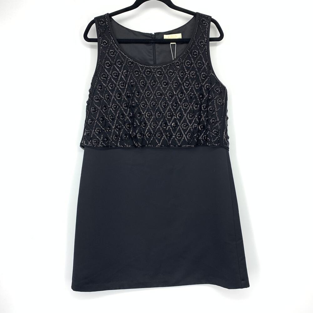 Erin Fetherston NWT $455 Dress Womens 12 Black Beaded Sequin Cocktail LBD
